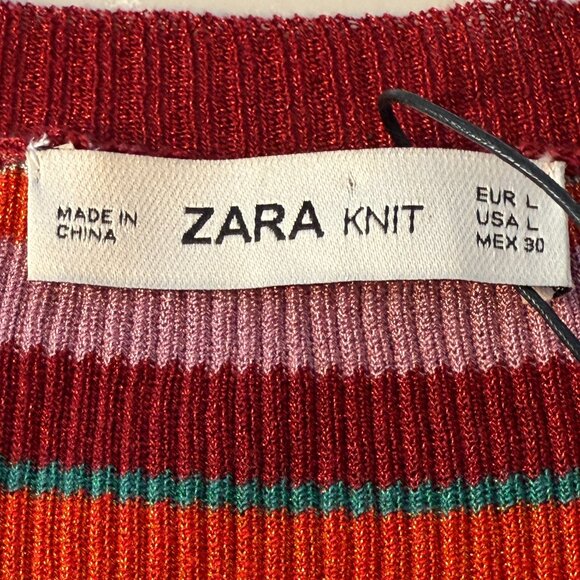 NWT ZARA Knitwear Collection Striped Cardigan & Wide-Leg Pants Set - Picture 9 of 10